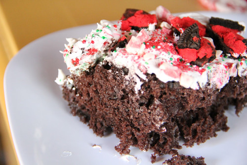 Chocolate Christmas Crunch Cake