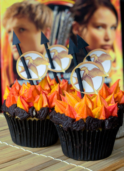 Hunger Games "Girl on Fire" Cupcakes
