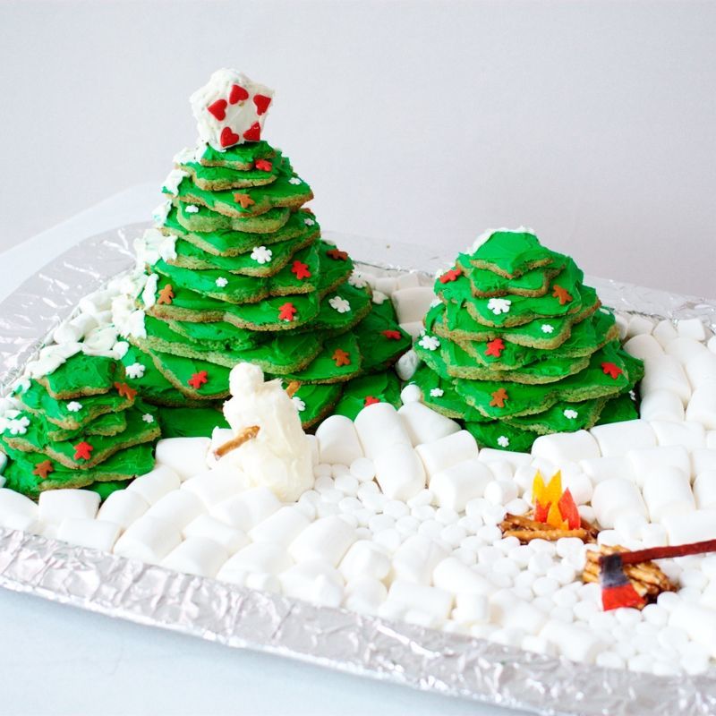 Edible Christmas Cookie Forest Craft | AllFreeHolidayCrafts.com
