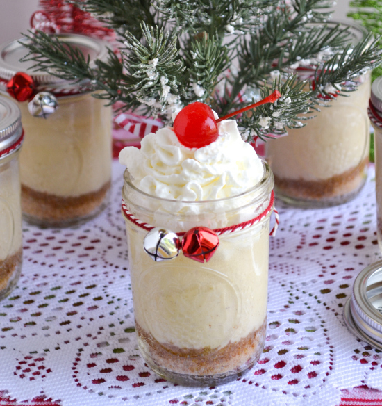 Download Festive Eggnog Cheesecake in a Jar | FaveSouthernRecipes.com