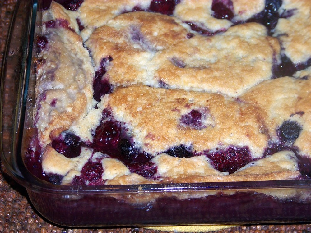 Luscious Berry Custard Cobbler