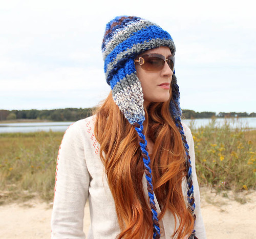 Striped Earflap Beanie