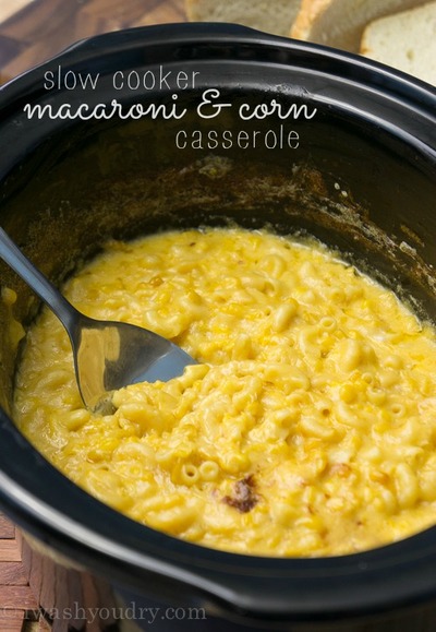 Slow Cooker Macaroni and Corn Casserole