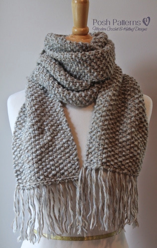 Elegant Seed Stitch Scarf | AllFreeKnitting.com