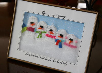 Framed Snowman Family