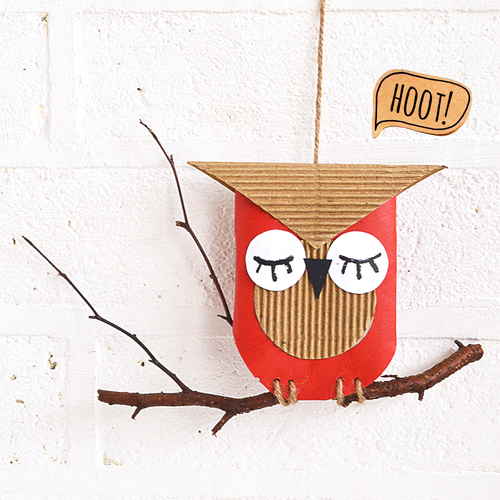 Thrifty Cardboard Owl Craft