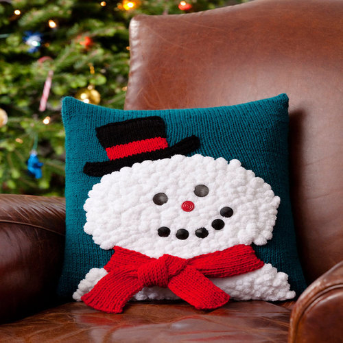 Smiley Snowman Pillow