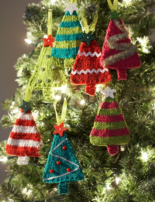 Tiny Tree Ornaments | AllFreeKnitting.com
