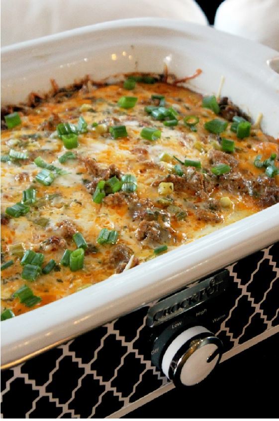 Cheesy Breakfast Sausage Casserole | AllFreeSlowCookerRecipes.com
