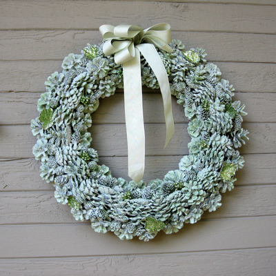 Gorgeous Glitter Pine Cone Wreath