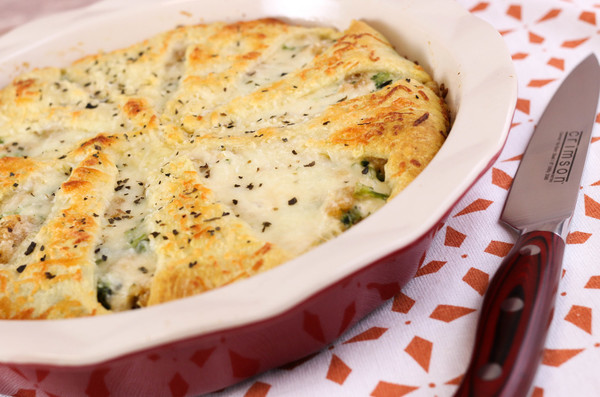 Chicken Alfredo Crescent Casserole