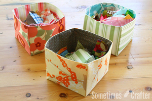 Adorable Scrap Fabric Basket Organizers