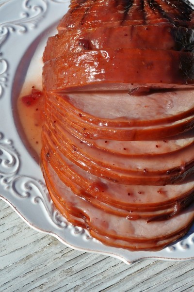Slow Cooker Cranberry Glazed Ham