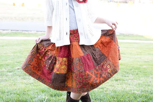 Charm Square Patchwork Skirt