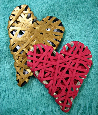 Beautiful Wrapped Paper Hearts