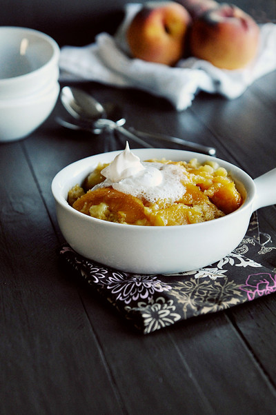 Lazy Day Peach Dump Cake