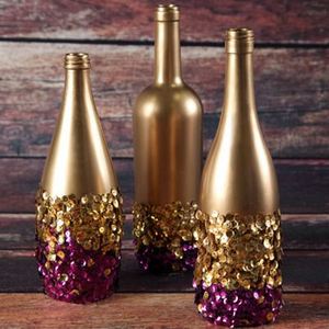 Glamorous Golden Sequin Vases