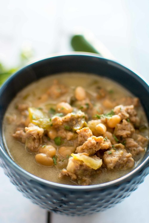 Slow Cooker Cheesy Green Chili