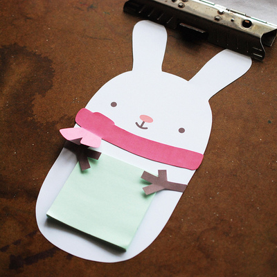 The Cutest Snow Bunny Sticky Note Holder