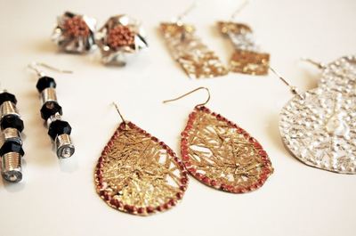 Upcycled New Year's Earrings