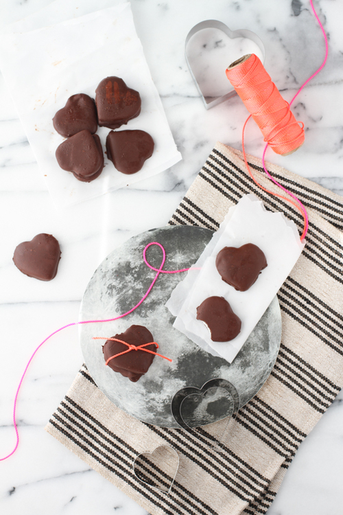 Chocolate Peppermint Heart-Shaped Candy