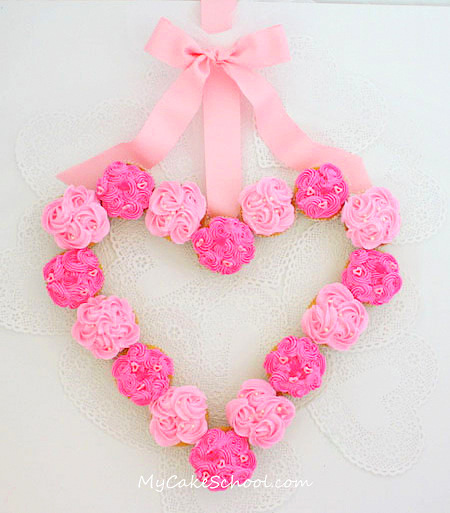 DIY Cupcake Heart Wreath