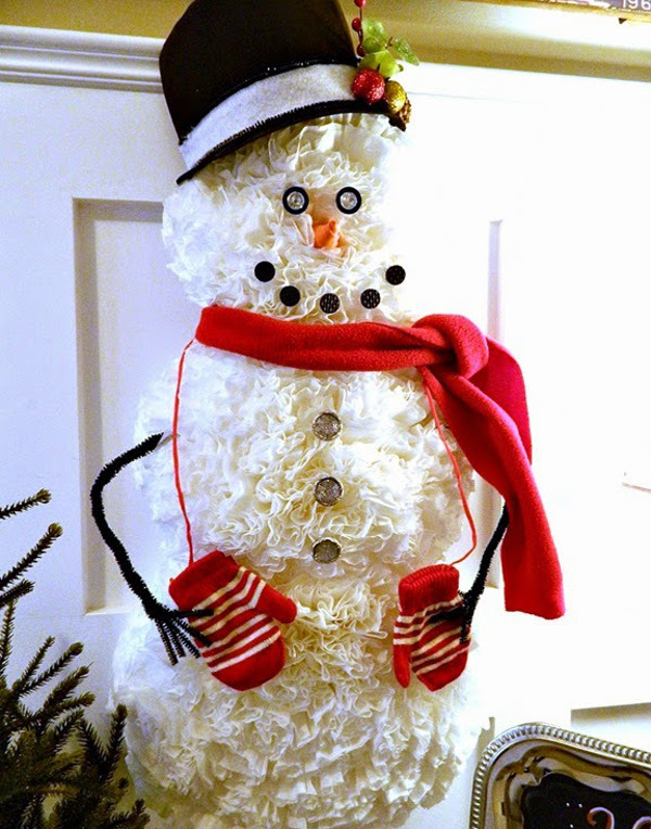 Coffee Filter Snowman Allfreeholidaycrafts Com