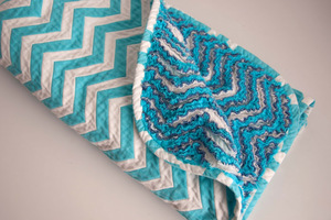 Chevron Cut Chenille Baby Quilt