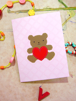 Teddy Bear with a Big Heart Printable Valentine