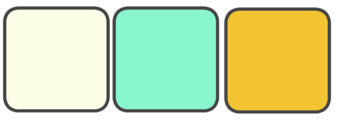 Cream, Mint, Yellow