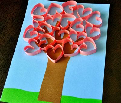Valentine Handprint Art Tree