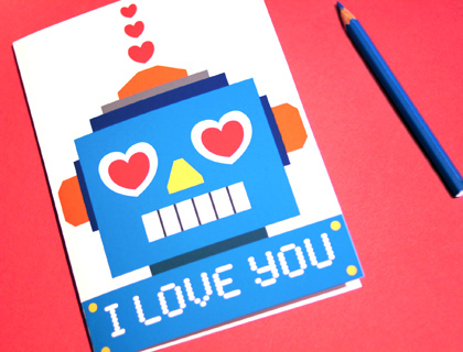 Robot Love Printable Valentines