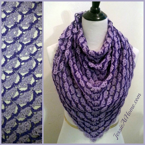 Lavender Blooms Triangle Shawl