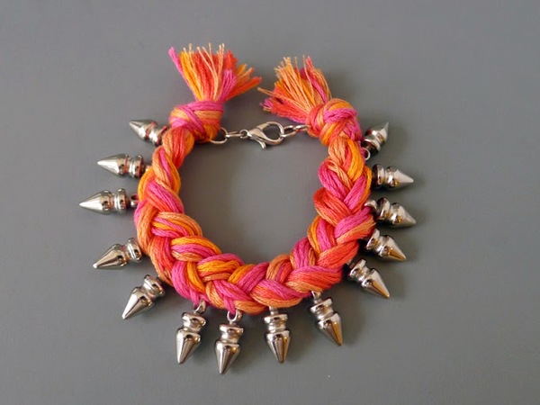 Eye Popping Spiked Braided Bracelet