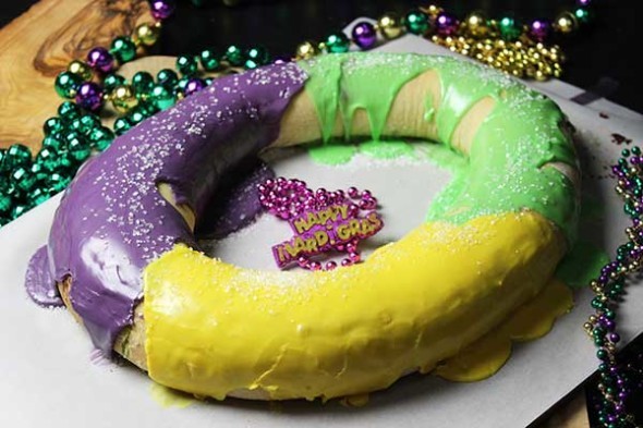 Mardi Gras Pecan King Cake