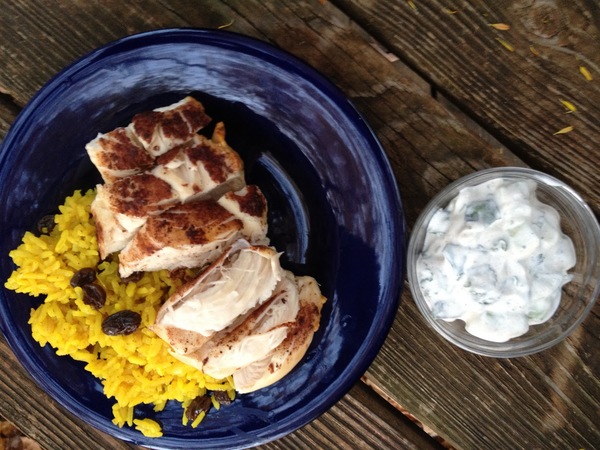 Cinnamon Baked Chicken with Raita Sauce