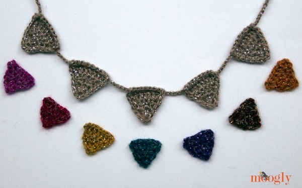 Glimmering Holiday Crochet Necklace