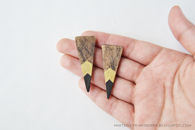 Wooden Dagger Earrings
