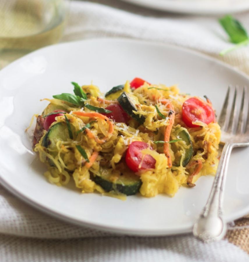 Spaghetti Squash Primavera | FaveHealthyRecipes.com