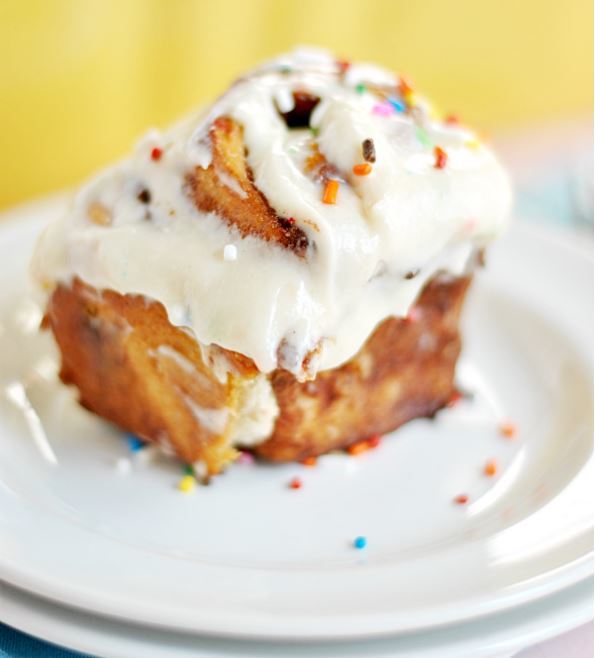 Cake Batter Cinnamon Rolls