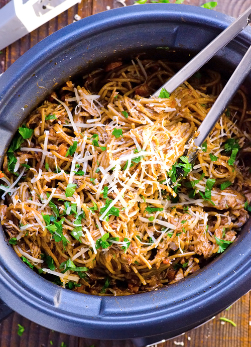 Slow Cooker Chicken and Spaghetti Recipe