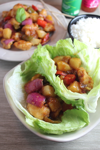 Sweet and Sour Chicken Lettuce Wraps