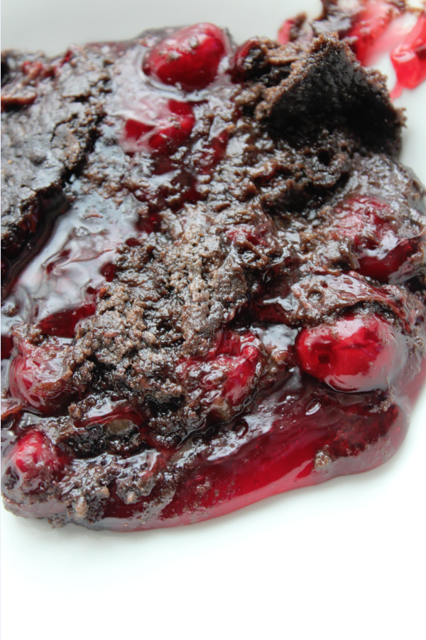 3-Ingredient Chocolate Cherry Dump Cake | AllFreeSlowCookerRecipes.com