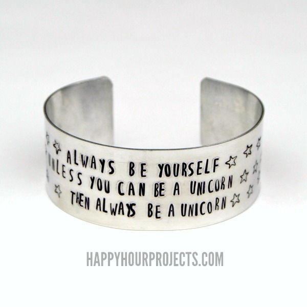 Unicorn Stamped Cuff Bracelet