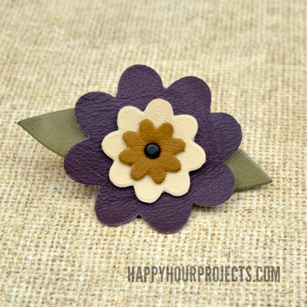 Floral Leather Barrette