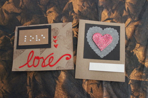 Textured Braille Valentines Day Cards