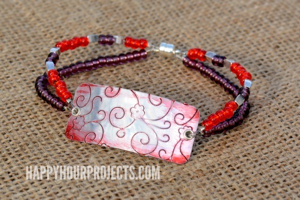 Embossed Beaded Bracelet