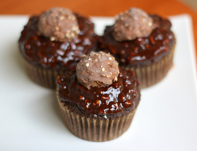 Copycat Ferrero Rocher Chocolate Cupcakes