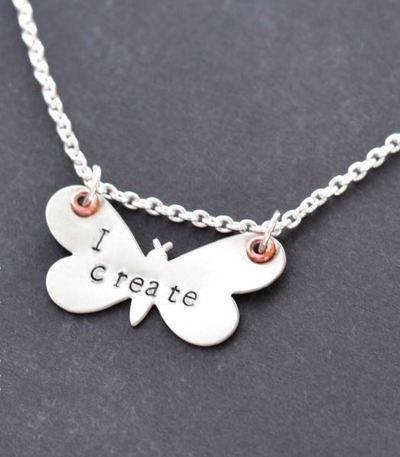 Sweet Metal Butterfly Necklace