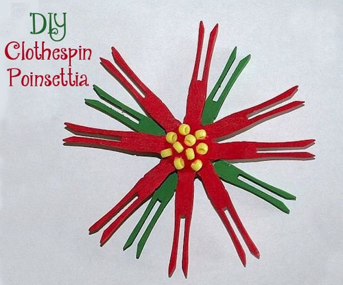 DIY Clothespin Poinsettia